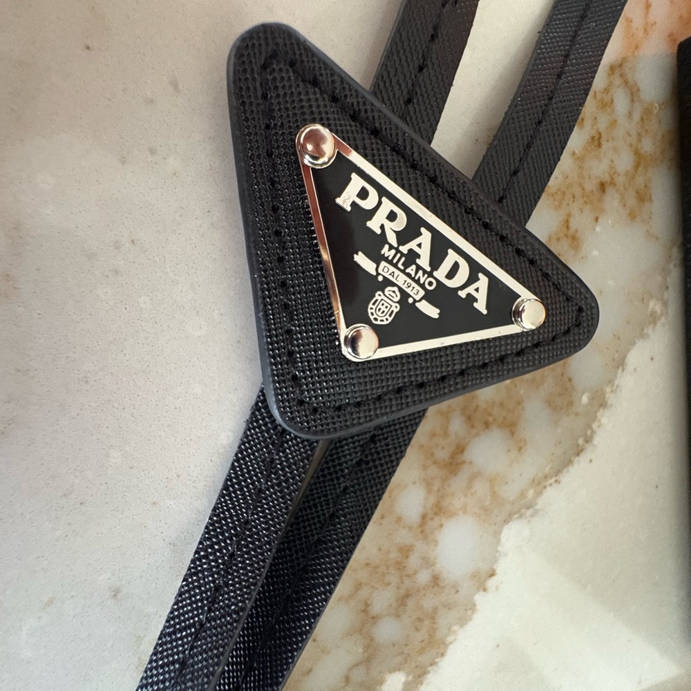 Prada Saffiano Leather Bolo Tie Black - Picture 3 of 5